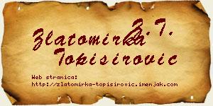 Zlatomirka Topisirović vizit kartica